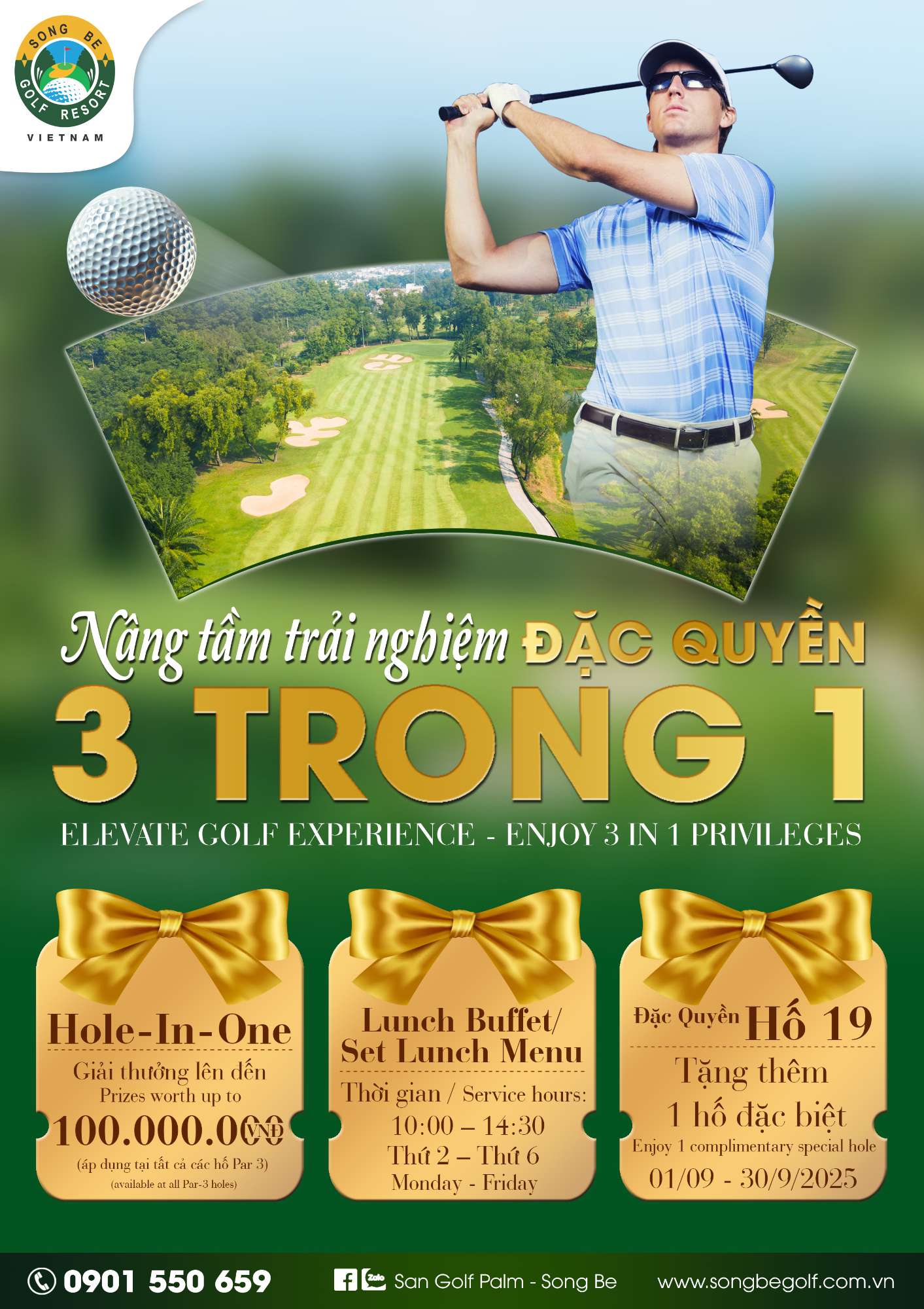 NÂNG TẦM TRẢI NGHIỆM – ĐẶC QUYỀN 3 TRONG 1 CHO GOLFER