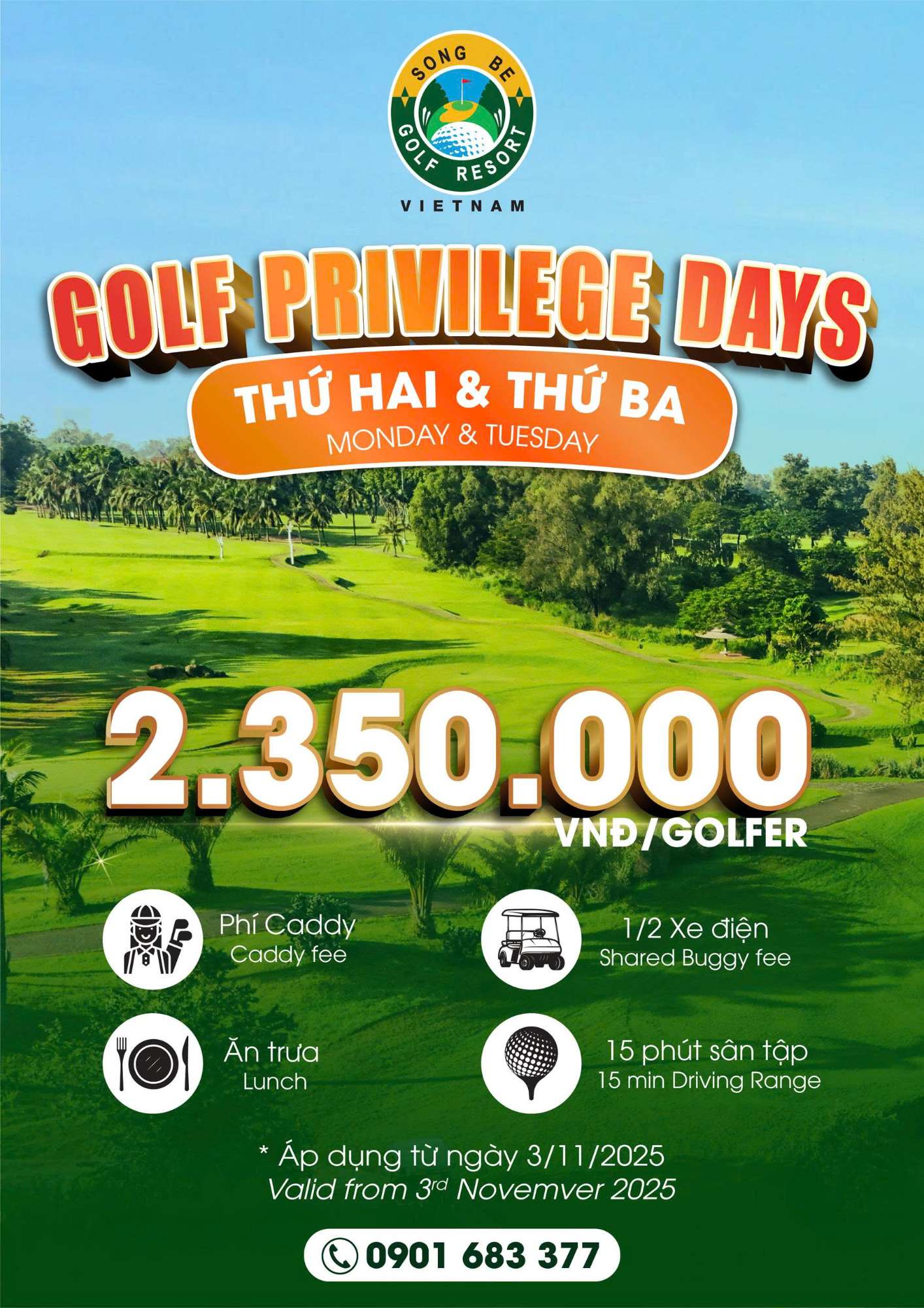 GOLF PRIVILEGE DAYS – ĐẦU TUẦN THƯ THÁI, SWING THOẢI MÁI