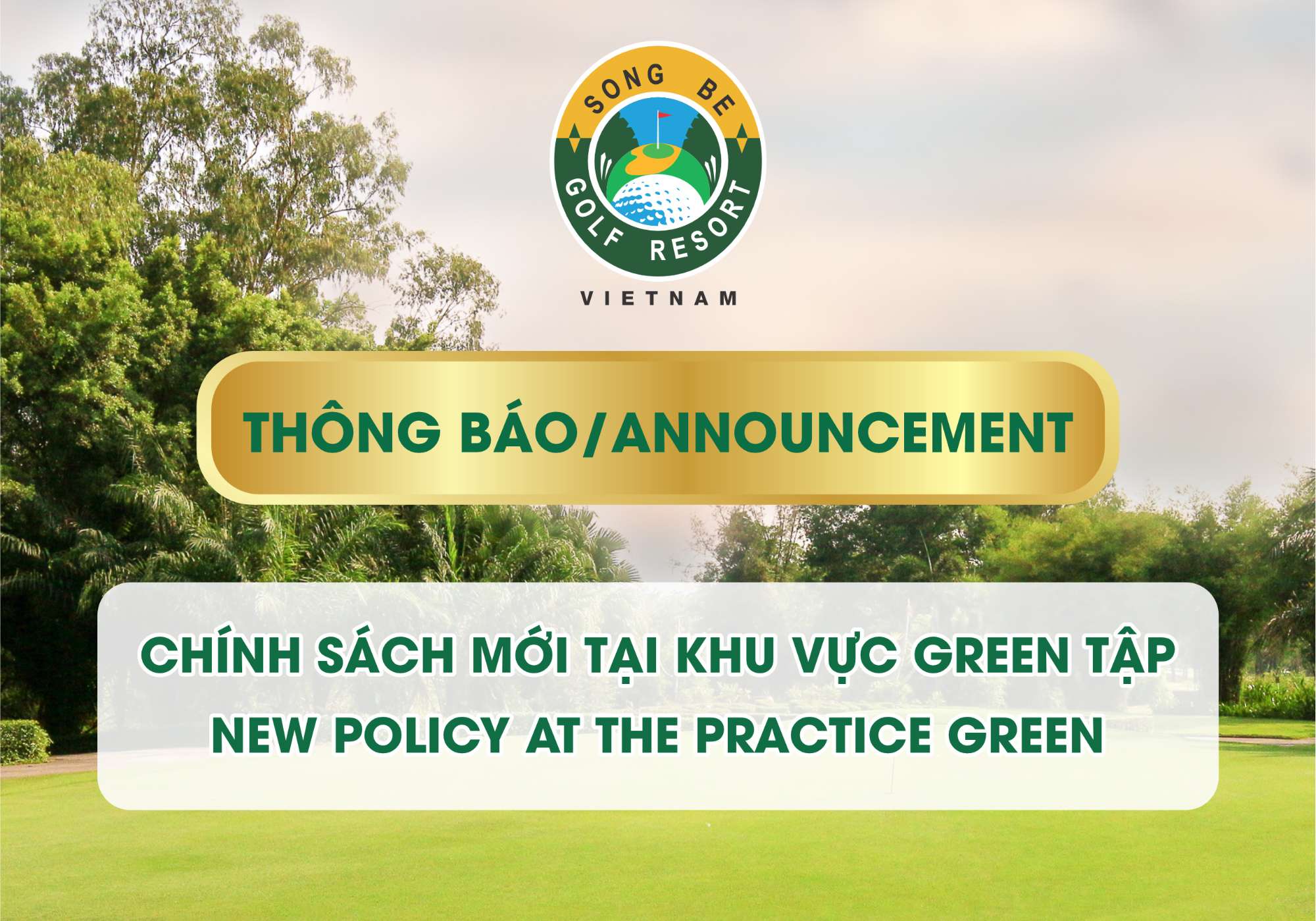 THÔNG BÁO: CHÍNH SÁCH MỚI TẠI KHU VỰC GREEN TẬP